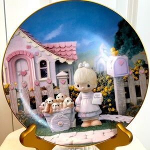 Precious moments God Loveth A Cheerful Giver decorative plate